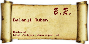 Balanyi Ruben névjegykártya